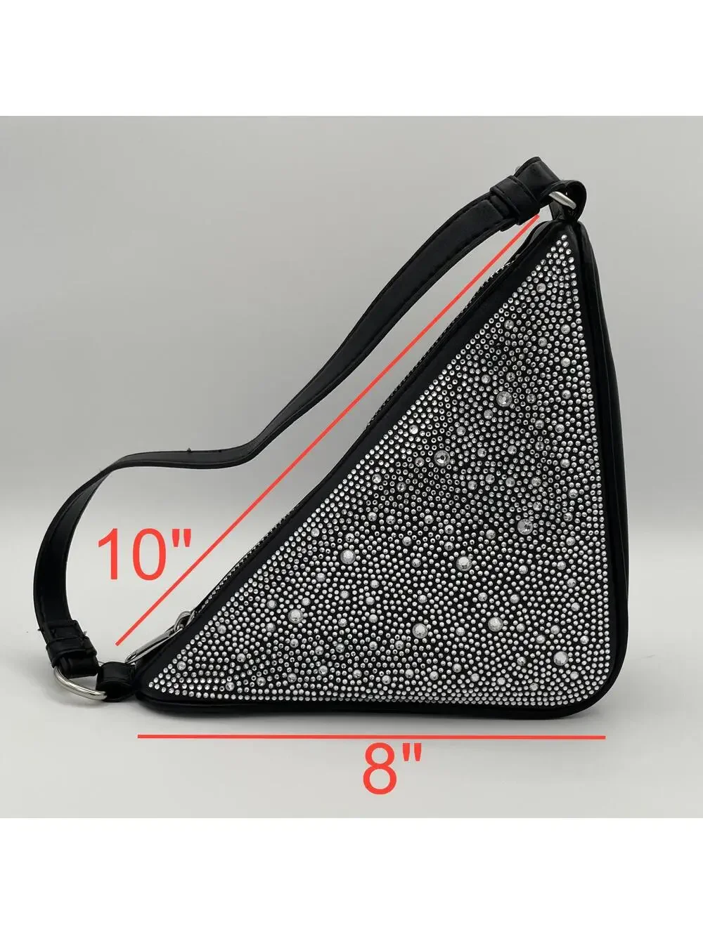 Wild Fable Rhinestone Triangle Shoulder Bag Black Purse Y2K Retro Rocker - Picture 2 of 7